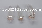 NGC540 10*35mm - 12*45mm faceted nuggets white crystal connectors