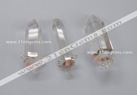 NGC540 10*35mm - 12*45mm faceted nuggets white crystal connectors