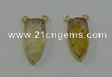 NGC5402 16*35mm - 18*40mm arrowhead citrine gemstone connectors