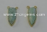 NGC5408 16*35mm - 18*40mm arrowhead amazonite connectors