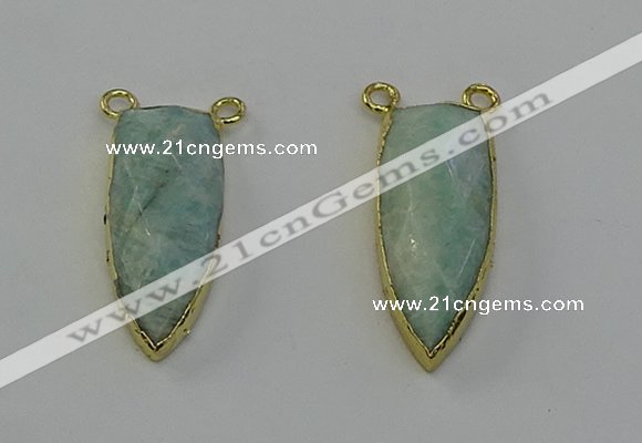 NGC5408 16*35mm - 18*40mm arrowhead amazonite connectors