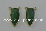 NGC5410 16*35mm - 18*40mm arrowhead green aventurine connectors