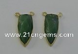 NGC5410 16*35mm - 18*40mm arrowhead green aventurine connectors