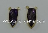 NGC5416 16*35mm - 18*40mm arrowhead amethyst connectors