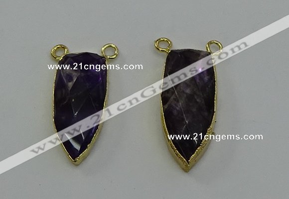 NGC5416 16*35mm - 18*40mm arrowhead amethyst connectors