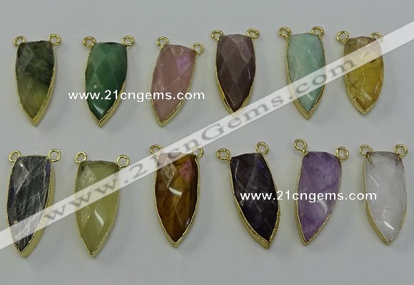 NGC5420 16*35mm - 18*40mm arrowhead mixed gemstone connectors