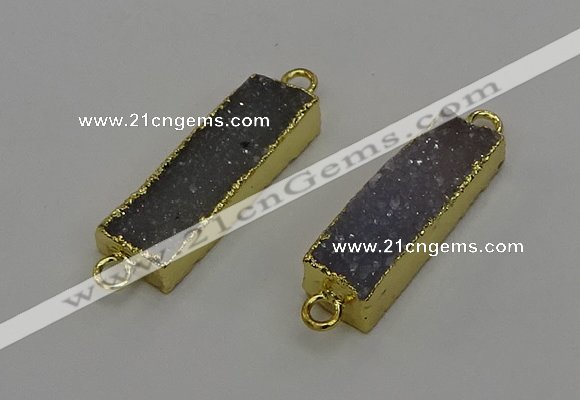 NGC5422 10*30mm - 11*32mm rectangle druzy agate connectors