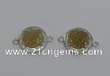 NGC5426 20mm coin druzy agate gemstone connectors wholesale