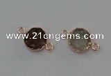 NGC5428 15mm - 16mm coin druzy agate gemstone connectors