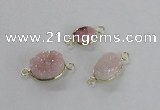 NGC545 8*10mm - 12*16mm oval druzy agate connectors wholesale