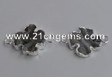 NGC5458 20mm - 22mm flower druzy agate connectors wholesale