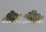 NGC5460 20mm - 22mm flower druzy agate connectors wholesale