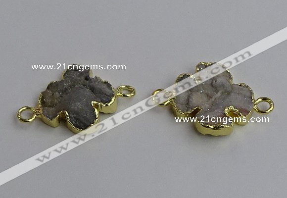NGC5460 20mm - 22mm flower druzy agate connectors wholesale