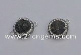 NGC5461 14mm - 15mm flower plated druzy agate connectors wholesale