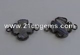 NGC5462 20mm - 22mm flower druzy agate connectors wholesale