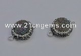 NGC5463 14mm - 15mm flower plated druzy agate connectors wholesale