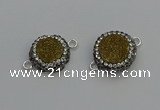 NGC5466 14mm - 15mm flower plated druzy agate connectors wholesale