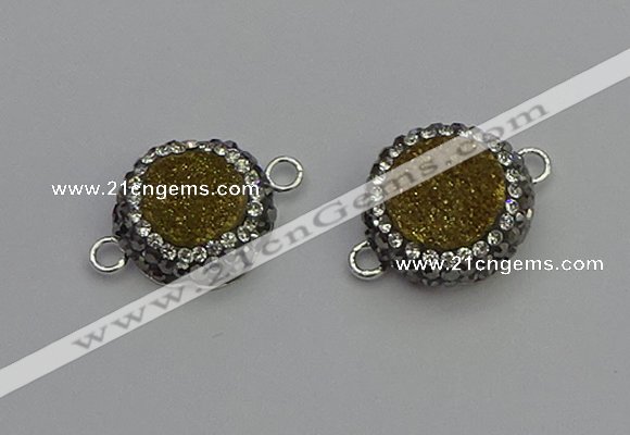 NGC5466 14mm - 15mm flower plated druzy agate connectors wholesale