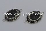 NGC5471 18*25mm oval plated druzy agate gemstone connectors