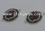 NGC5473 18*25mm oval plated druzy agate gemstone connectors