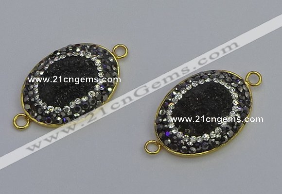 NGC5481 18*25mm oval plated druzy agate gemstone connectors