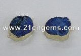 NGC550 22*30mm - 25*30mm freeform druzy agate connectors