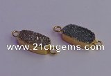 NGC5510 10*20mm - 11*22mm freeform druzy agate connectors