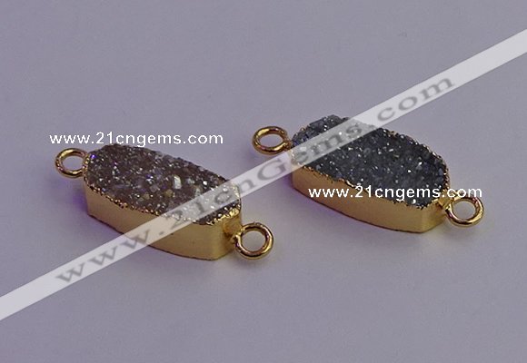 NGC5510 10*20mm - 11*22mm freeform druzy agate connectors