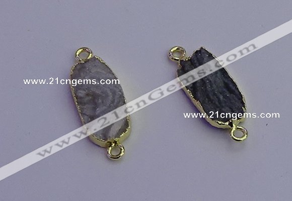 NGC5518 8*20mm - 10*20mm freeform druzy agate connectors