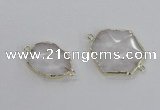 NGC552 18*25mm - 30*35mm freeform quartz gemstone connectors