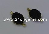 NGC5521 15*20mm freeform plated druzy agate connectors wholesale