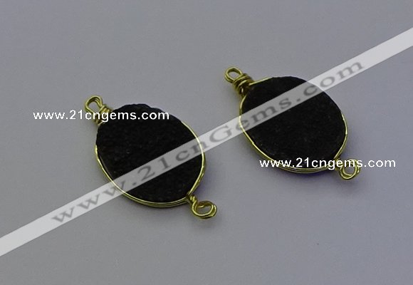 NGC5521 15*20mm freeform plated druzy agate connectors wholesale