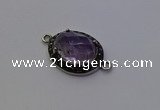 NGC5527 16*20mm oval light amethyst connectors wholesale