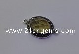 NGC5532 16*20mm oval lemon quartz connectors wholesale