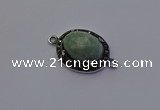 NGC5537 16*20mm oval amazonite gemstone connectors wholesale