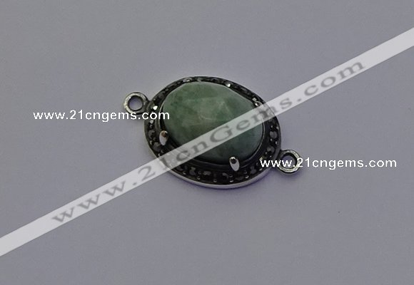 NGC5537 16*20mm oval amazonite gemstone connectors wholesale