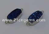 NGC5553 10*22mm - 12*25mm freeform plated druzy quartz connectors