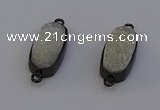 NGC5570 10*22mm - 12*25mm freeform plated druzy quartz connectors