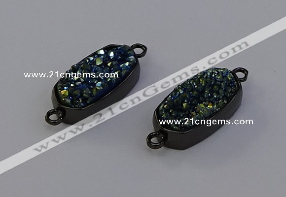 NGC5573 10*22mm - 12*25mm freeform plated druzy quartz connectors