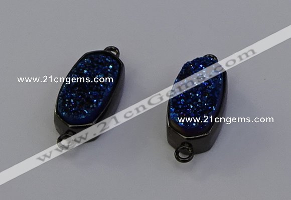 NGC5575 10*22mm - 12*25mm freeform plated druzy quartz connectors