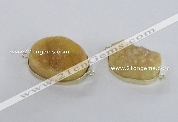 NGC561 18*25mm - 25*30mm freeform druzy agate connectors wholesale