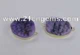 NGC562 18*25mm - 25*30mm freeform druzy agate connectors wholesale