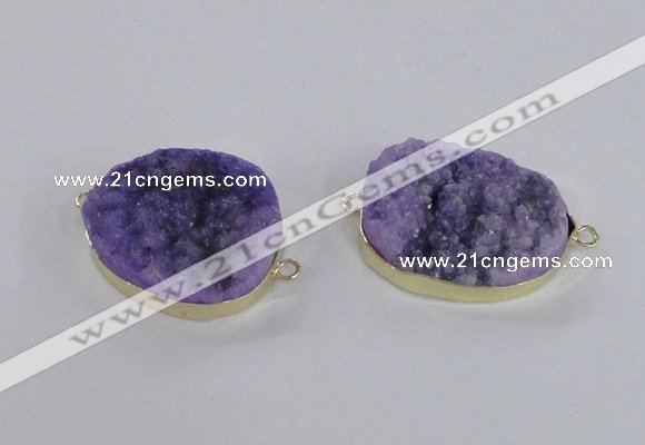 NGC562 18*25mm - 25*30mm freeform druzy agate connectors wholesale