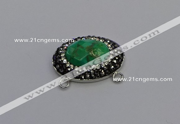 NGC5639 18*25mm faceted oval white howlite turquoise connectors