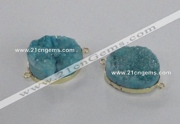 NGC564 18*25mm - 25*30mm freeform druzy agate connectors wholesale