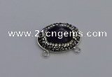 NGC5648 18*25mm faceted oval amethyst gemstone connectors