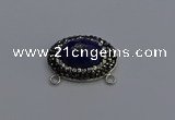 NGC5659 18*25mm faceted oval lapis lazuli gemstone connectors