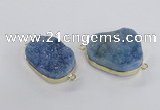 NGC566 18*25mm - 25*30mm freeform druzy agate connectors wholesale