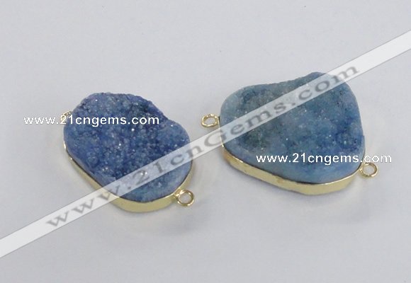 NGC566 18*25mm - 25*30mm freeform druzy agate connectors wholesale