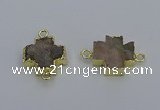 NGC5663 20*20mm - 22*22mm cross druzy agate connectors wholesale